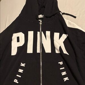 Victoria's Secret Black Hoodie with White PINK Logo